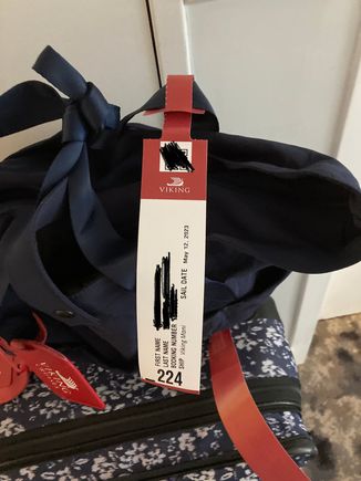 Piece of mind as the Viking Cruise hostess tags these for you