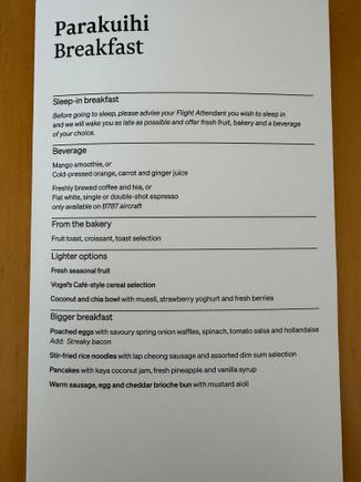 Menu Breakfast