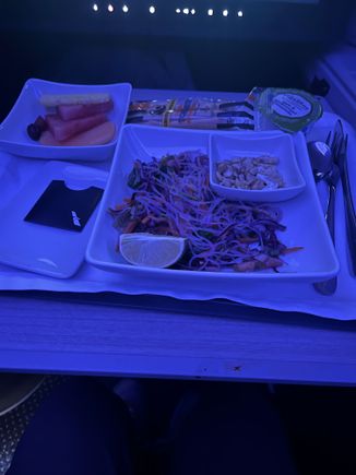 Meal prior to landing. Cold noodle salad. It was better then I anticipated 