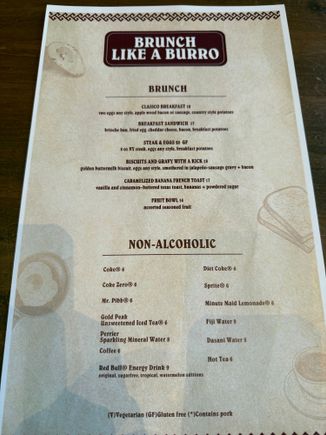 Breakfast is 7am-11am in El burro buracho restaurant 