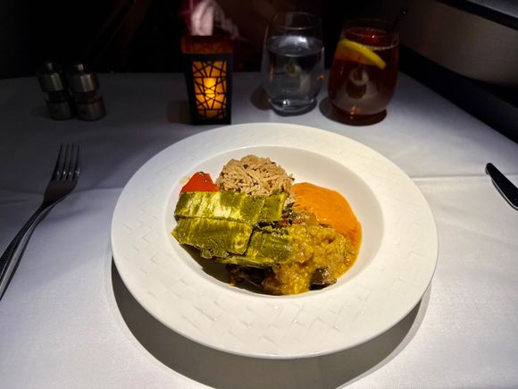 Paneer main as my second meal. This might literally be the best thing I’ve eaten on Qatar. Loads of flavors and authentic Indian tastes with everything being cooked perfectly. A testament to QR still providing probably the best Indian food in the air.