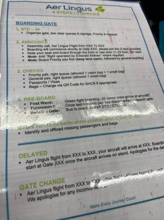 This was a check list in front of staff at an outstation that I snapped recently. Clearly went unread as no priority queue for either check in or boarding. 