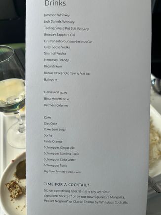 New addition to the drinks menu - white box canned cocktails which were great!