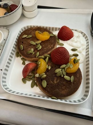 SIN-MEL
Spiced buckwheat and pumpkin pancakes. A good, clean breakfast option. 
