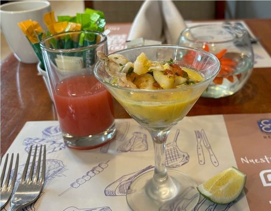 Ceviche from the breakfast buffet