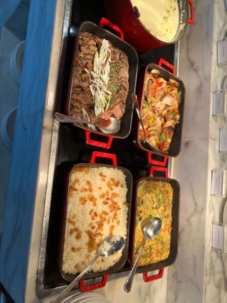 Club lounge evening spread 