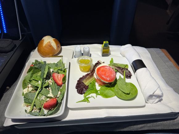 The cheese and tomato salad was really good, including the dressing which on paper sounded awful