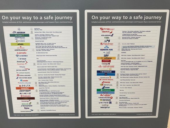 List of eligable for priority security at AMS T3 non schengen