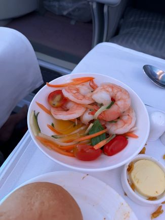 Left most of this.   Nothing at all like the Thai dish it was supposed to be.   Tasteless prawns in a cold salad. 