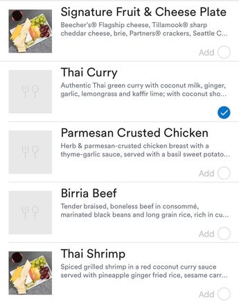 if I heard the FA correctly, only the chicken and the beef were available on board

