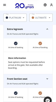 Extra legroom and Front Section do too