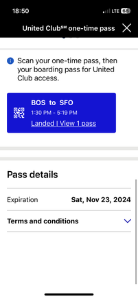 I have a United Club pass that expires this Saturday for someone who can use it.  I will give the screenshot of the one time pass to the first person who responds.