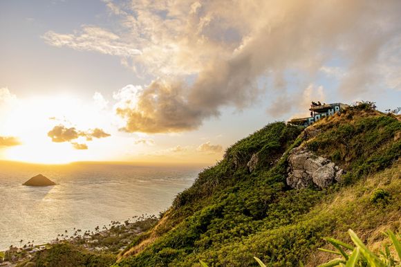 A view of the pillbox that we sat on to view the sunrise