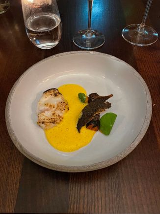 Monkfish with different carrot preparations. Was decent.