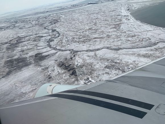 Landing at YCO. Note the airport runway. 