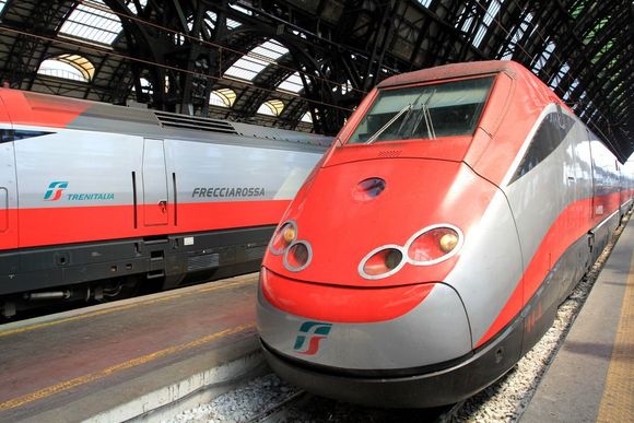 Frecciarossa awaiting departure from Milano Centrale.