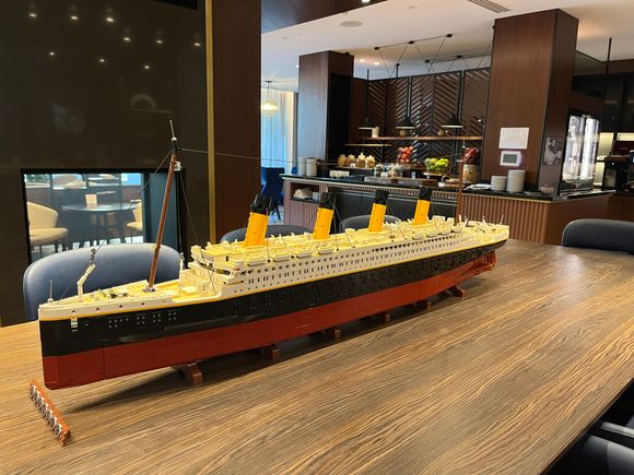Regency Club LEGO Titanic (many other LEGOs are scattered around as decorations) 