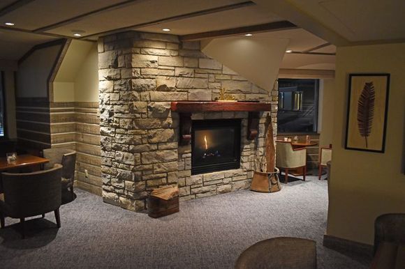 Gold Lounge fireplace
