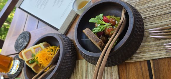 Pumpkin croffle (left)
