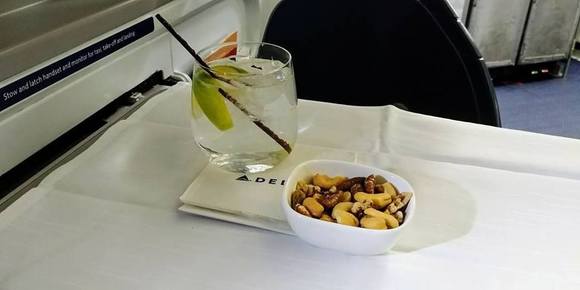 Nuts and beverages to start