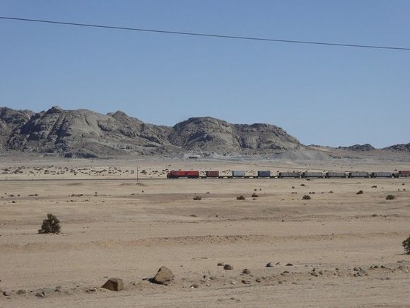 TransNet train heading to Swakopmund