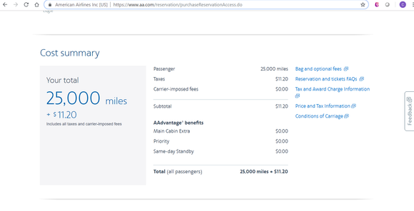On the payment page