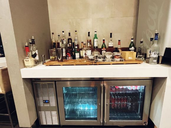 Mostly empty dry bar