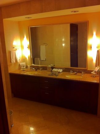 Bathroom sinks and mirrors