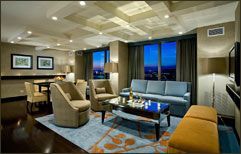 Presidential and Club Lounge Suites
Guests can take advantage of Executive Club Lounge upgrade and enjoy a continental breakfast from 6 a.m. to 8 a.m. and evening snacks and beverages in our 12th Floor Club Lounge. Work in quiet comfort or relax and view one of our HDTVs all day.
