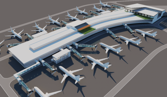 The proposed “Tier-2 Concourse (East)” would be a modern 14-gate facility with convenient access to the airport’s underground Aerotrain system and would include new shops, restaurants and other customer services as well as the latest aircraft-servicing technologies to accommodate future needs. It would replace gates built in the 1990s at the eastern end of Concourse A, where many regional-flight passengers currently go outdoors to access their planes via covered walkways.
