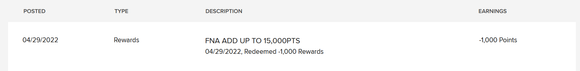 Redemption FNA being used in my account too