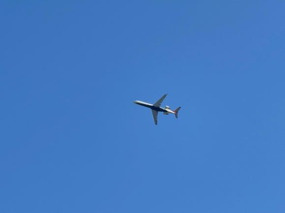 My flight taking off from TUL to SLC 4/2022, taken by Mr. Ostatekitty from our front yard. 