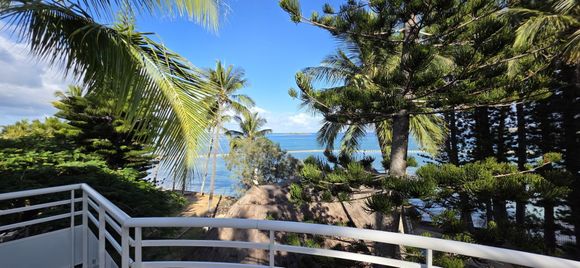View from the balcony to the beach
