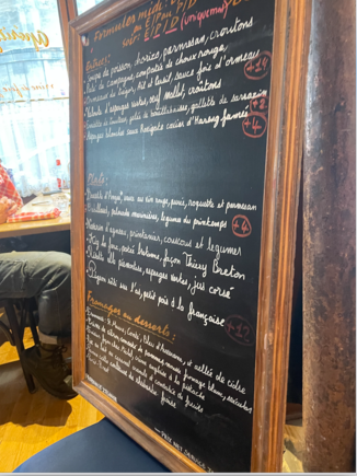 Chalk board menus