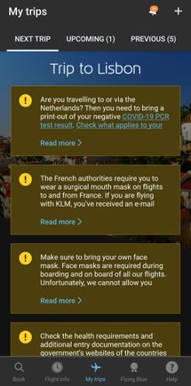 The covid test for transit passengers showing up as the #1 alert for my January trip to Lisbon