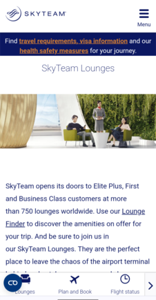 Lounge icon at lower left
