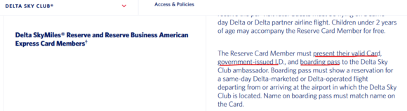 Sky Club CC access must present credit card, ID, and boarding pass.