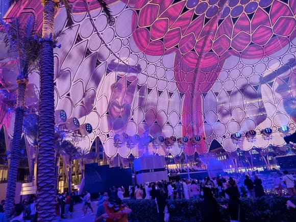 The big dome in the middle of the expo had turned into some weird UAE nationalist slideshow featuring rather creepy pictures of the rulers of the various emirates and some sword dancing videos (I'm surprised they didn't include the video of Trump sword dancing in Saudi Arabia)