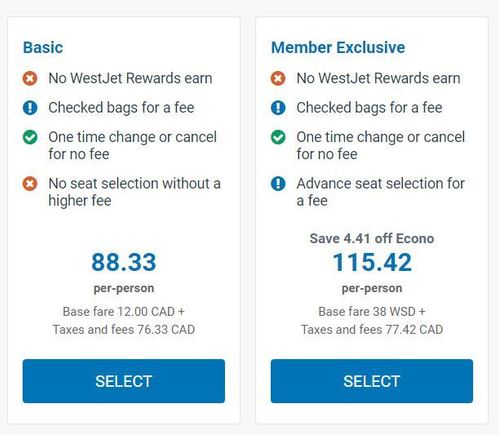 Regular fare $88 Member fare $115 (more expensive)