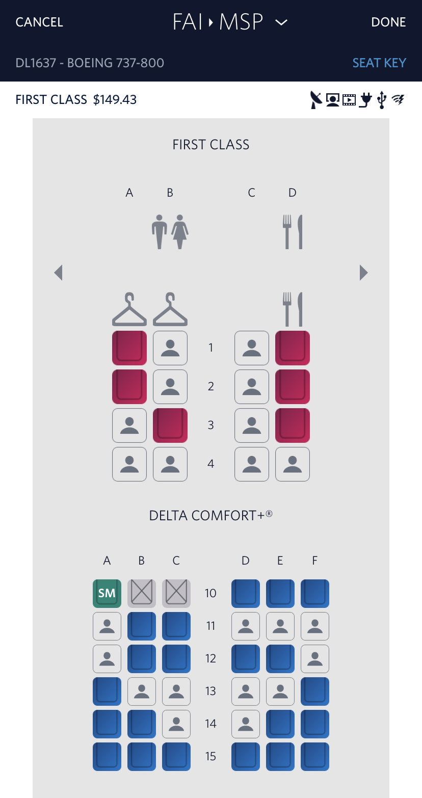 Seat Selection On 737 800 And 757