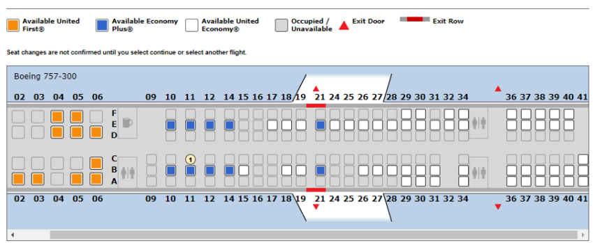 Boeing 757 300 Seating Chart United