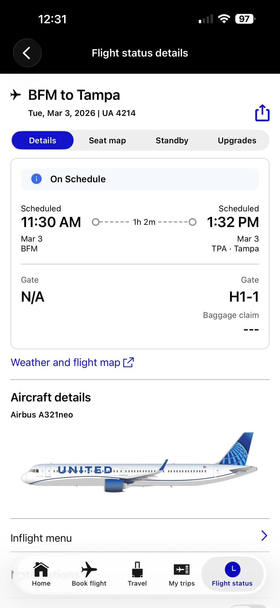 UA4214 is a delivery of a new A320neo.