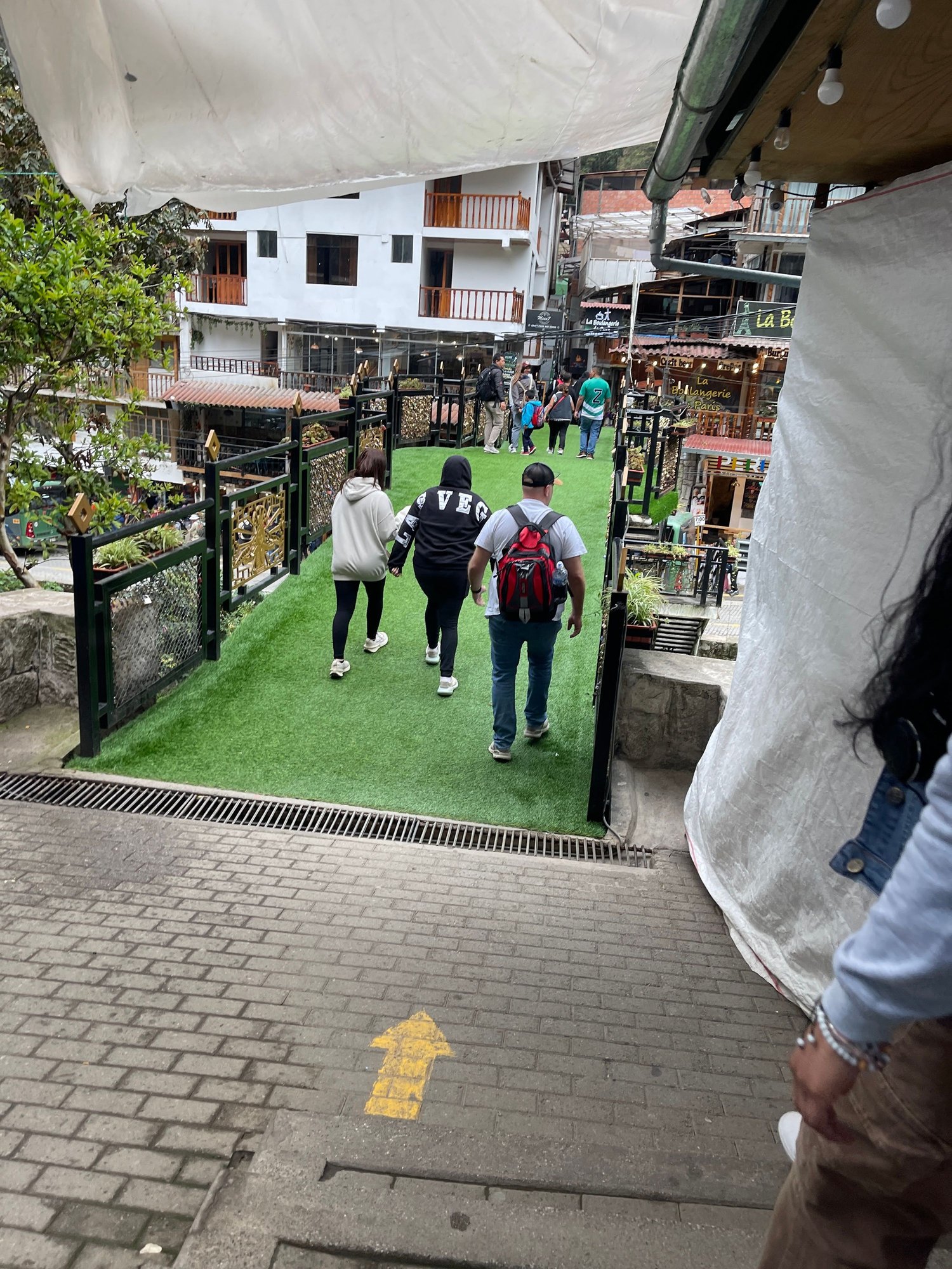 Through the market, and crossed the bridge