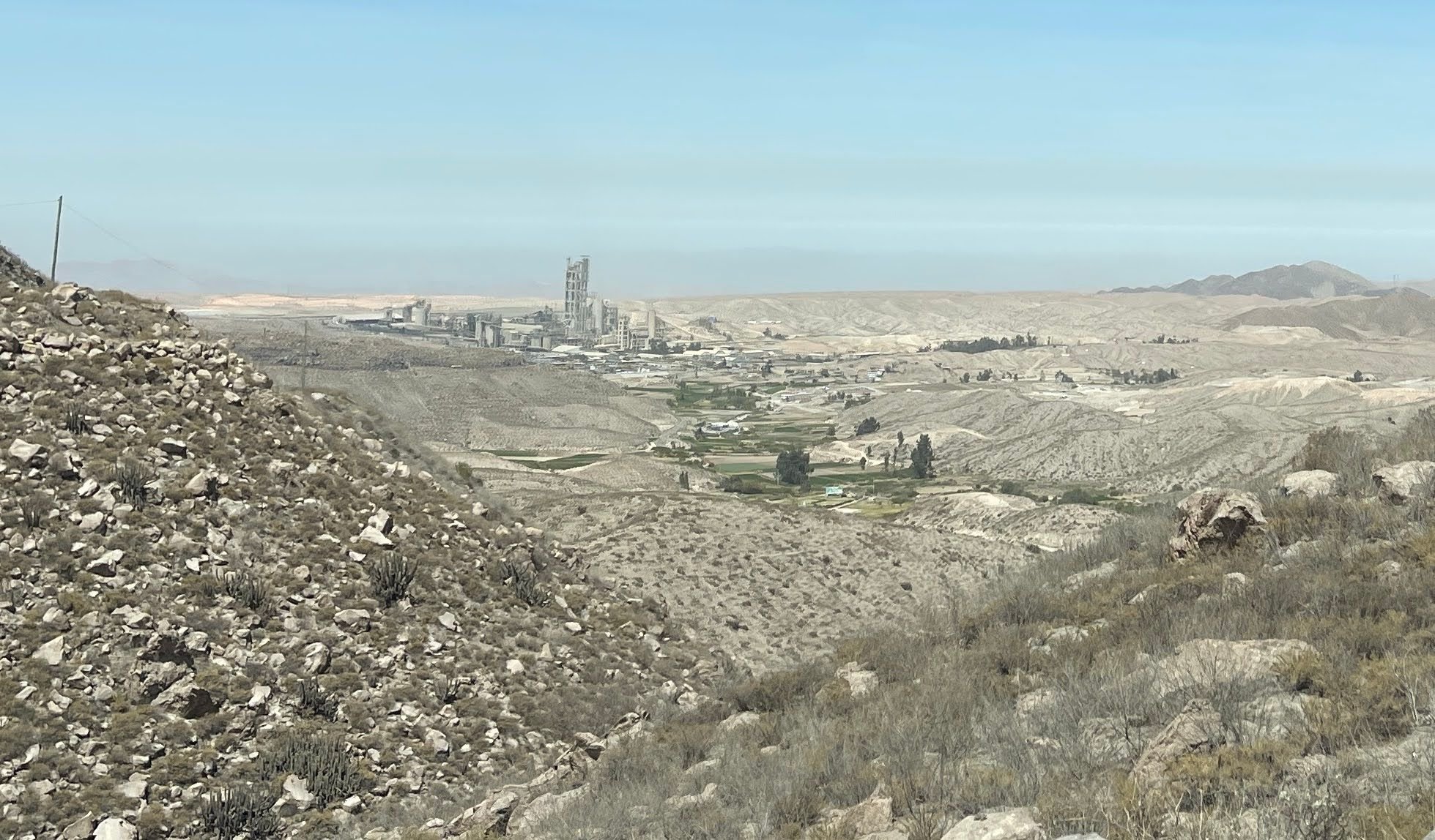 View of the cement plant from further up the mountain