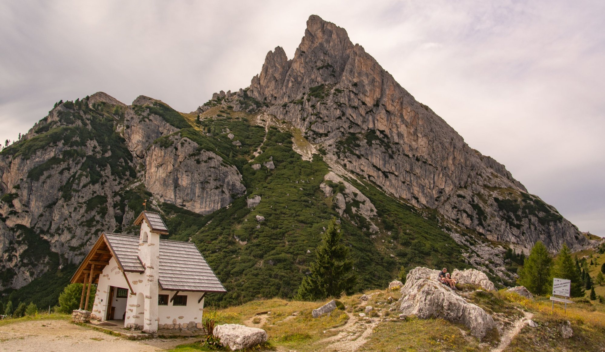 Falzarego Pass and chapel