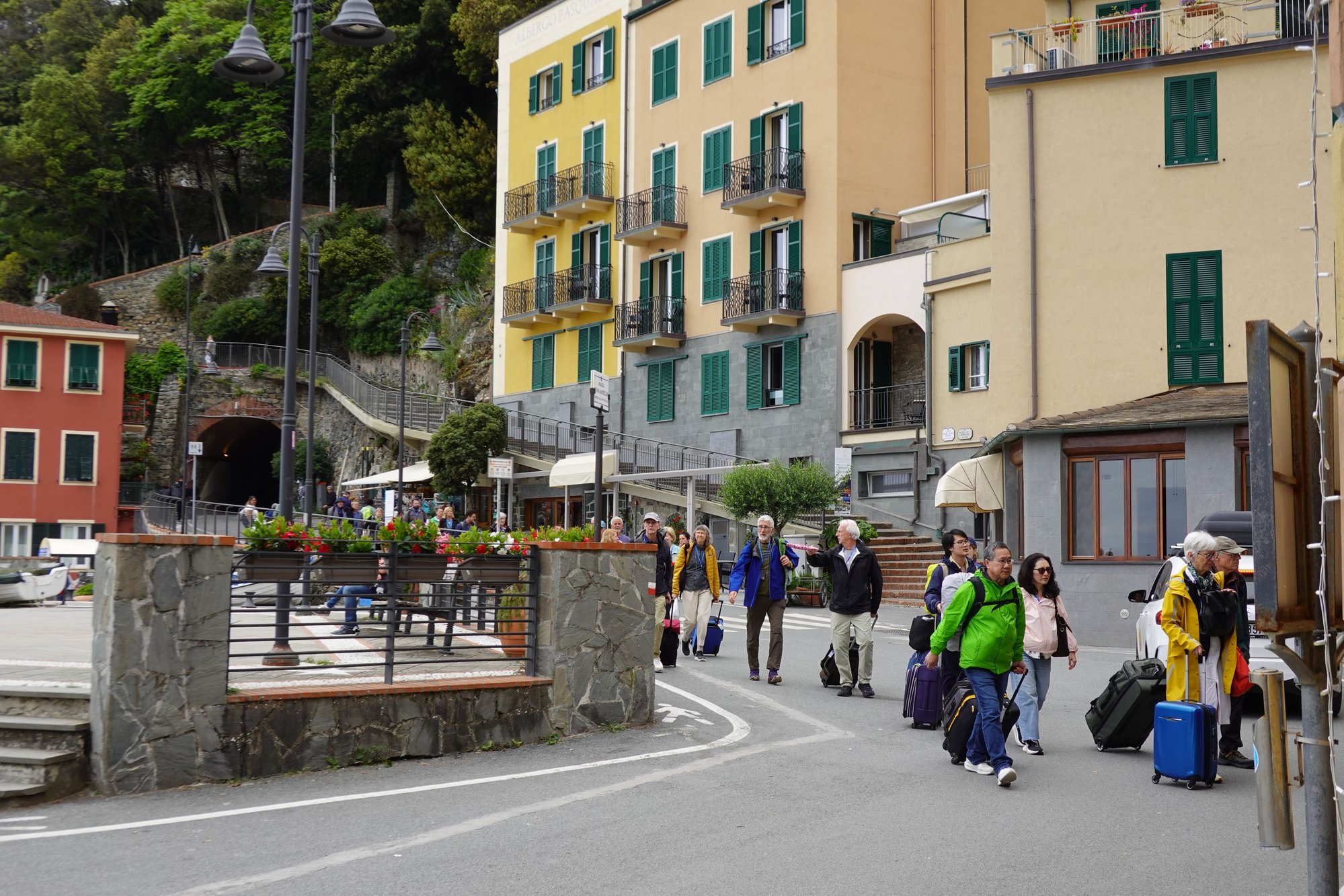 Fellow tourists making the trek from the tunnel connecting the train station and new town with the old. One great thing about Monterosso was that there were no stairs between the station and my apartment
