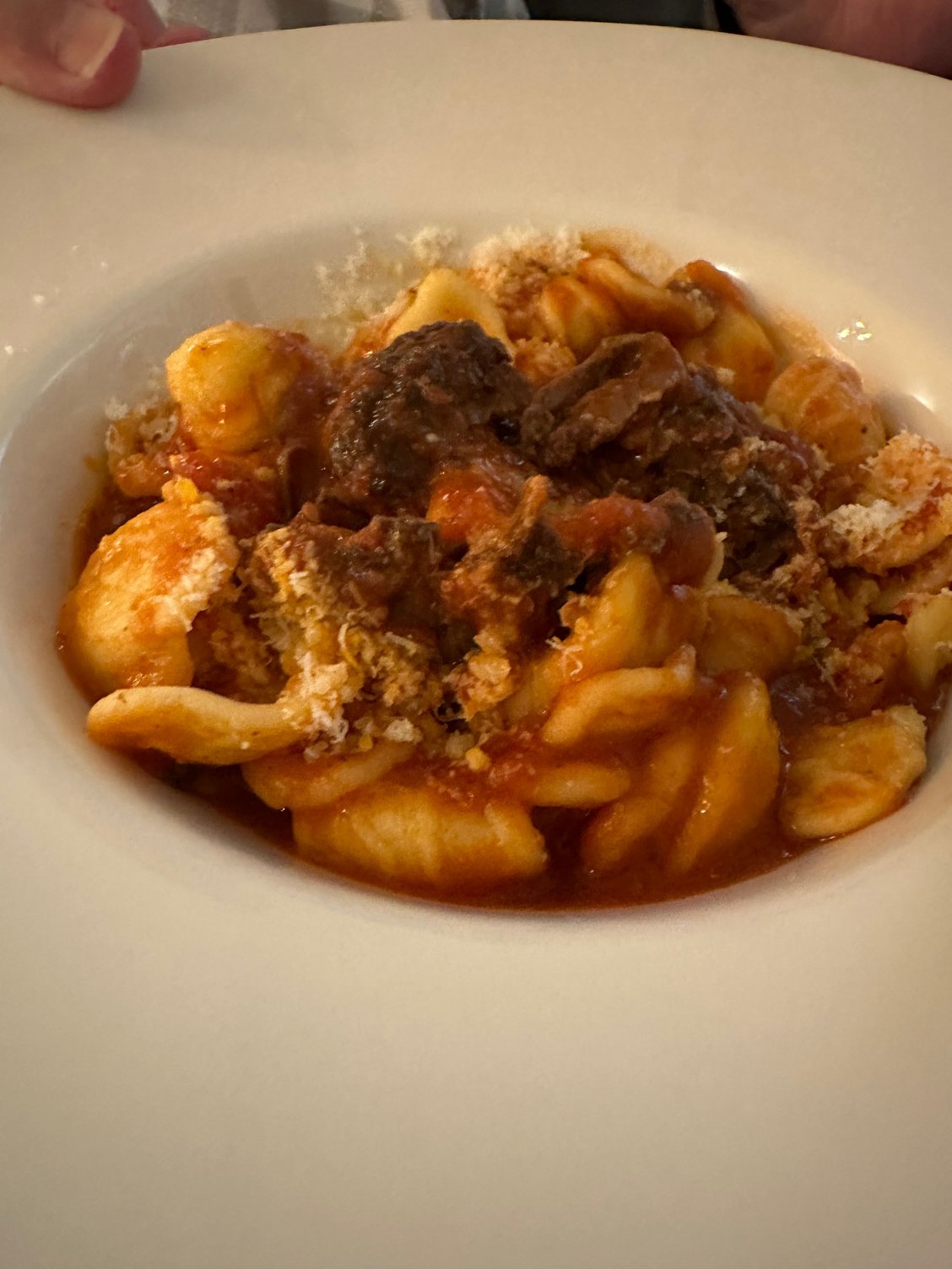 Orechiette with a ragu of braciola (rollers stuffed veal)...perfect!