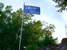 Our next door neighbor; and 3 doors down the other way, a Confederate flag is flying.... Did I mention we are in the heart of Dixie...
