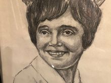 Dad drew a picture of mom on graduation day