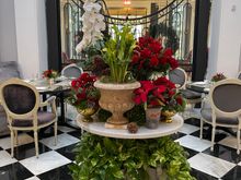 Breakfast room at hotel.